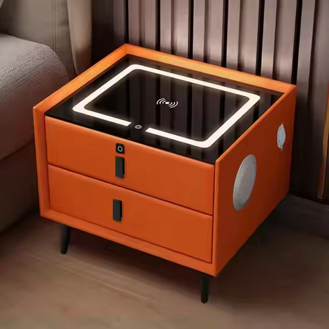 Wholesale Home Furniture Furniture Smart Nightstands Wireless Charging Table Bedside Cabinet for Bedroom Carton Modern