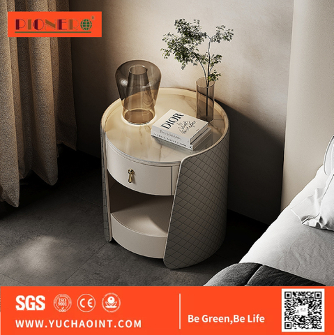 Hot Selling Italy Style Bedside Table Bedroom Furniture 2 Drawers Bedside Table Modern Wooden Structure Nightstand