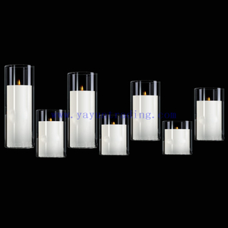 high quality diameter 5cm set of 7 clear glass candle holder and container