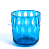 creative hand engraved blue glass candlestick for party 