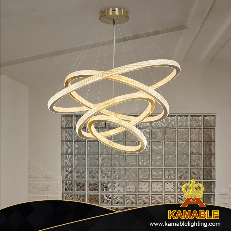 Элегантный классический кольцевой стеклянный светодиодный подвесной светильник для прихожей виллы (KD91011-85+65+45S)