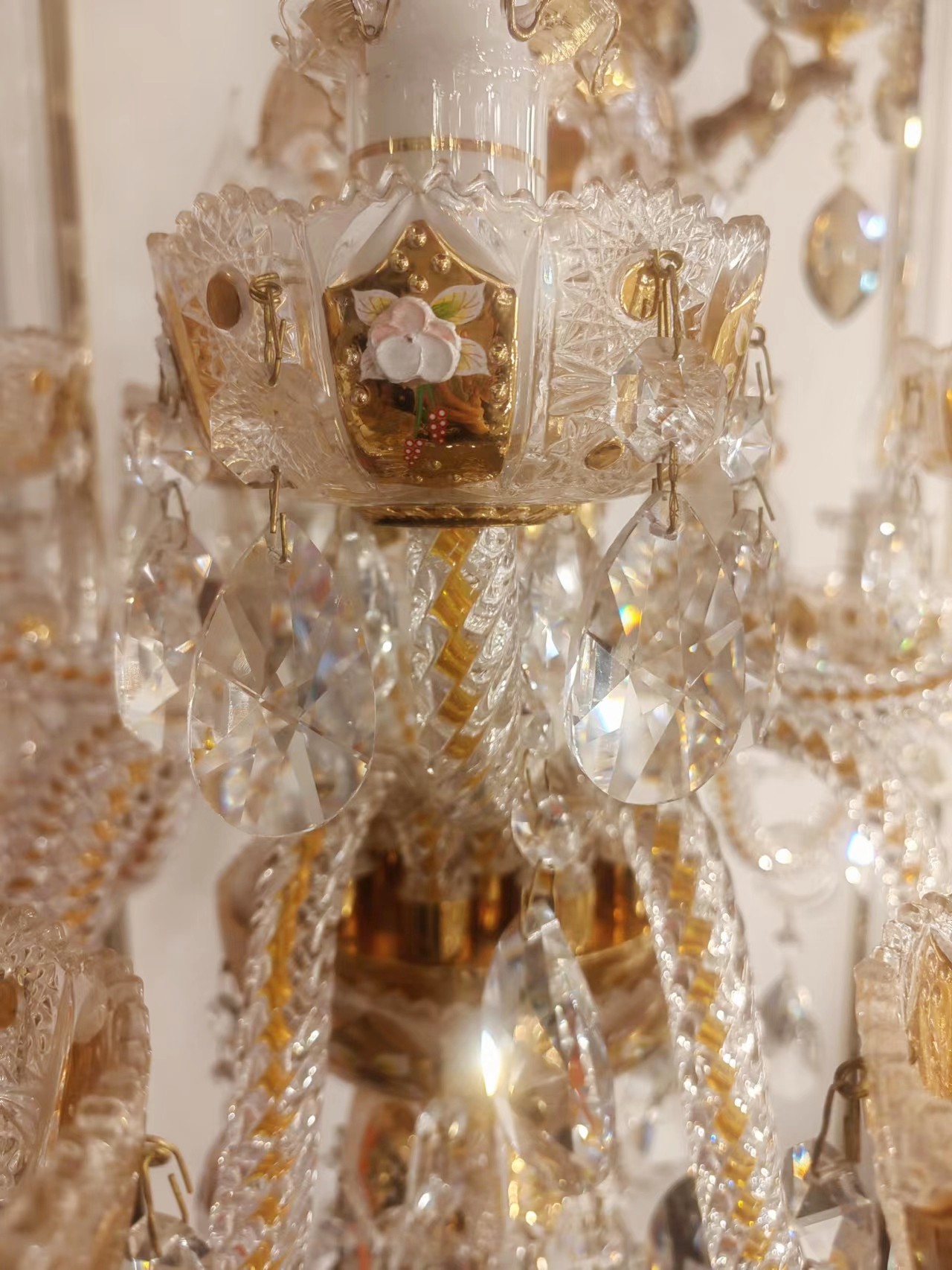 Люстра роскошного золотого сверкающего хрустального металла в европейском дворце большая люстра (MD9859-50)