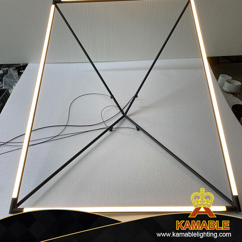 Простой современный черный квадратный металлический подвесной светильник для помещений (KIH-48P)