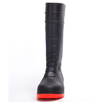 108-9 black oil resistant anti slip safety rain boot factory