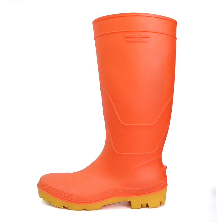 F35RY waterproof non slip steel toe cap pvc safety rainboot