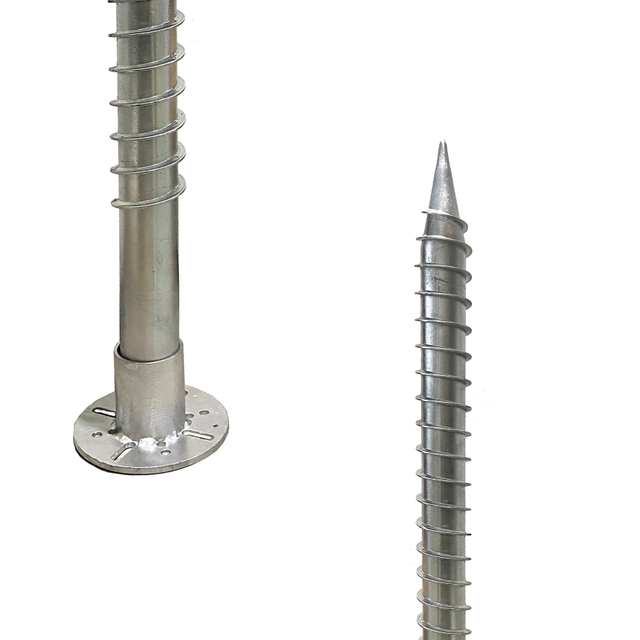 Tornillos de acero de carbono HDG ajustables Sistema de montaje solar Tornillo de tierra para panel fotovoltaico