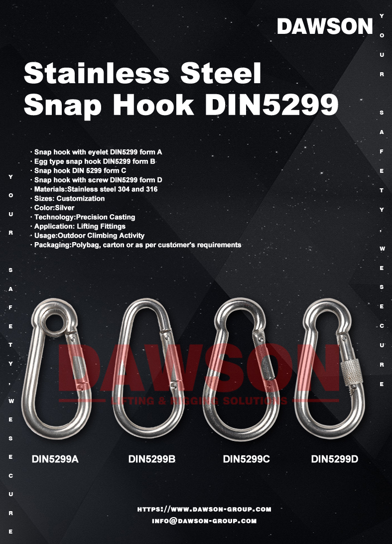 ステンレス鋼スナップ フック DIN5299 - Dawson Group Ltd. - 中国メーカー、サプライヤー、工場