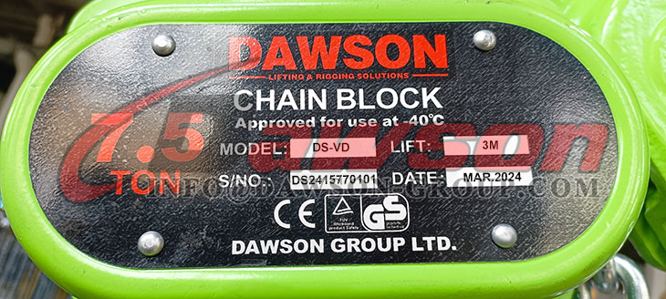 Polipasto de bloque de cadena manual de rendimiento a baja temperatura DAWSON con cadena manual de acero inoxidable 304 - Dawson Group Ltd. - Proveedor, f&aacute;brica de China