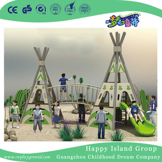Kleiner Pyramiden-Kletterspielplatz im Freien mit Rutsche (HHK-5301)