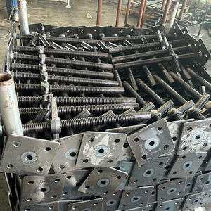 Gato de base de tornillo sólido ajustable para andamios negros 