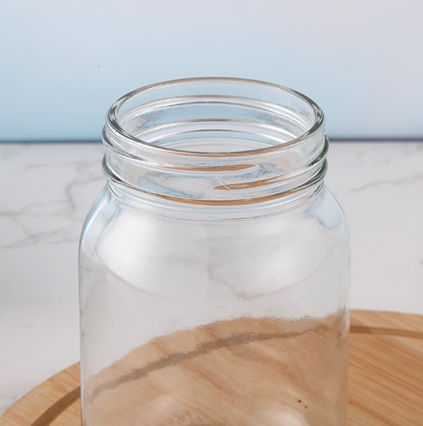 Glass Jar Manson Jar with Metal Lids Empty Glass Bottle