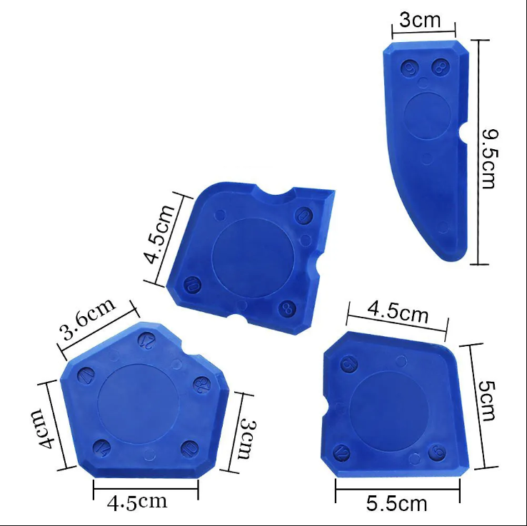  4pcs per Set Sealant Grout Scraper Caulking Tool Sealant Finishing Tool Sealant Smoother Finishing Caulking Buddy