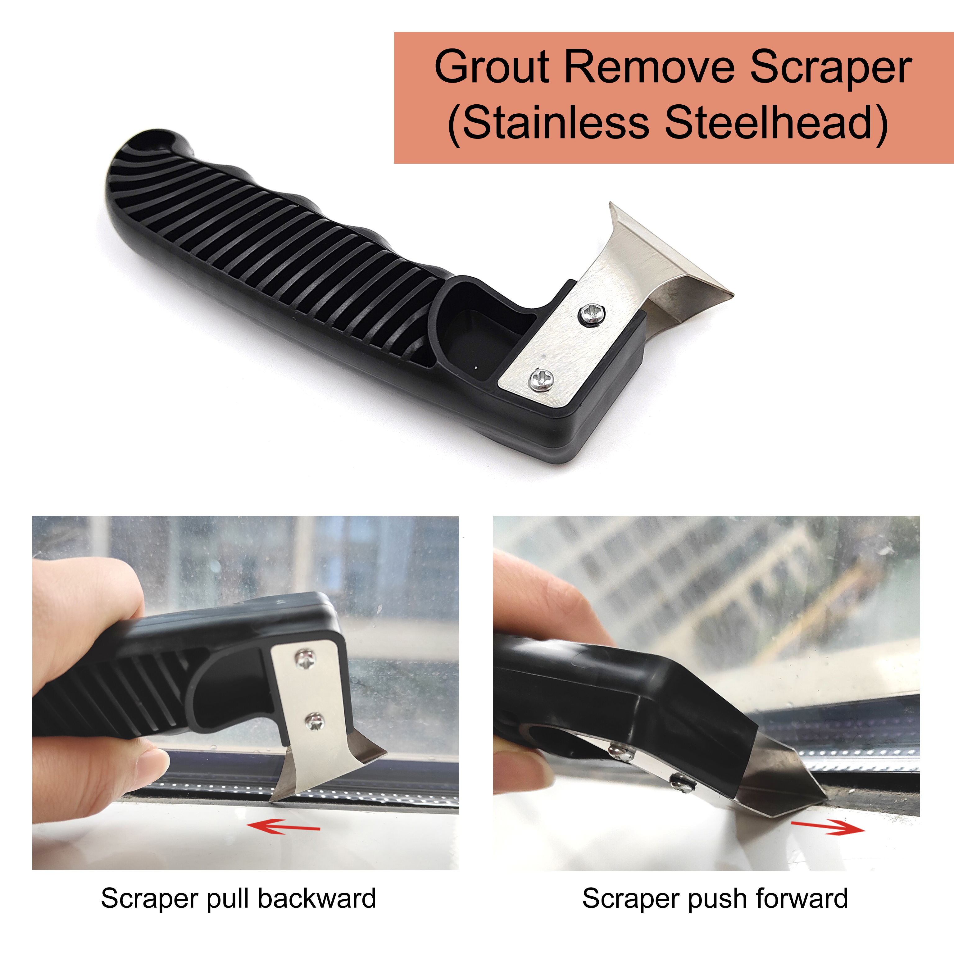 9pcs Caulk Finishing Joint Sealant Silicone Grout Remover Black Stainless Steelhead Glass Glue Angle Scraper