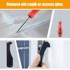 3 in 1 Silicone Sealant Caulking Tool with Grout Scraper Scratch Awl 6 Exchange Silicone Pads 25 Finger Cots