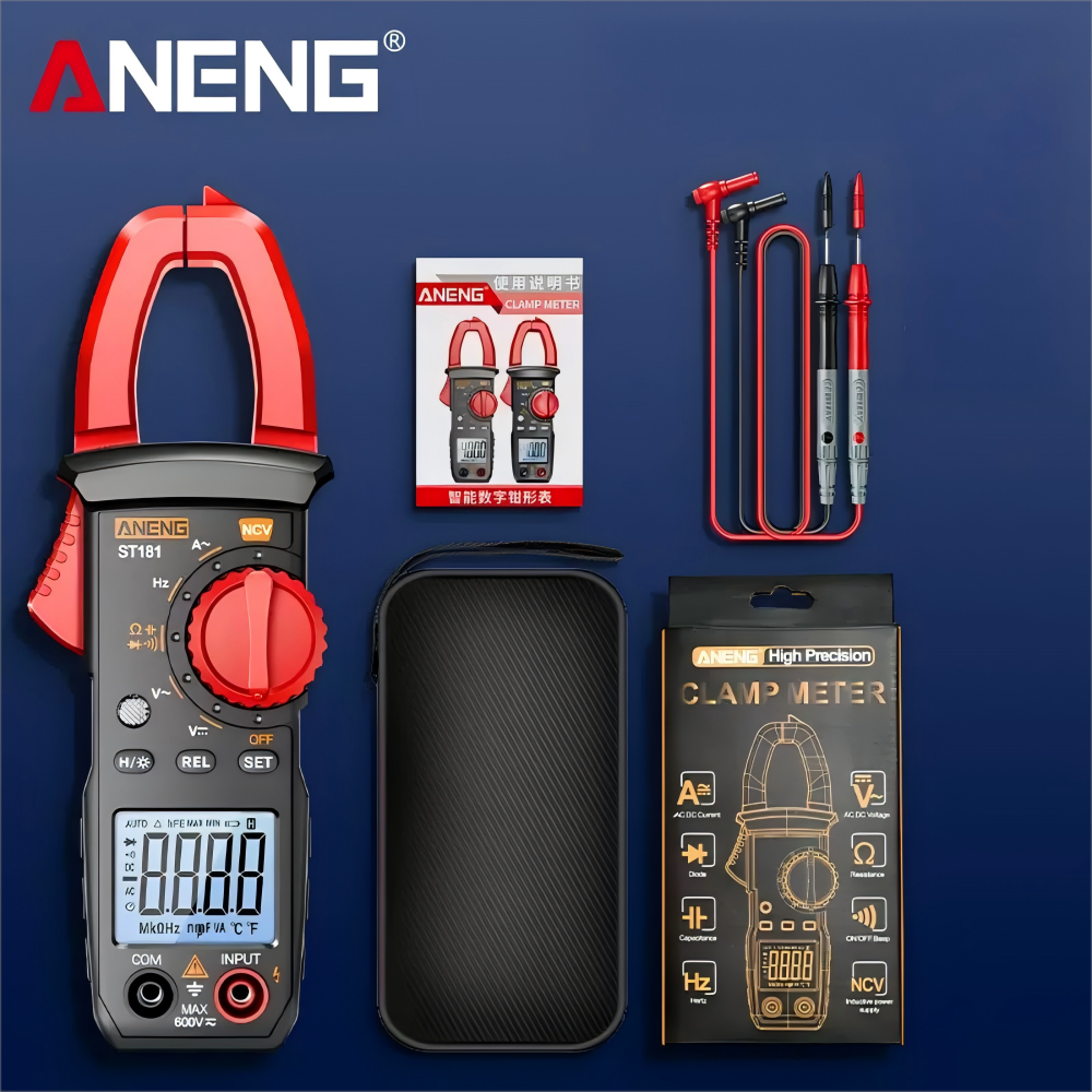 ANENG PN200数字夹具仪表仪多米计4000计数DC/AC 600A电流测试仪汽车HZ电容NCV OHM测试