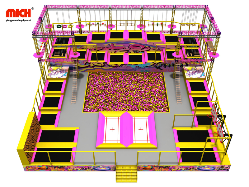 Mich Nuovo design Indooor Staircase Trampoline Park con pozzi di schiuma