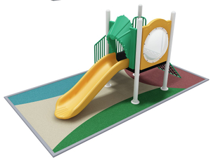 Slides ao ar livre e playground da rede de escalada