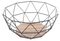 Black Geometric Metal Wire Wooden Base Decorative Storage/ Display Basket Fruit Bowl