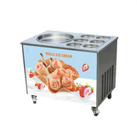 Hot Sales! Included 6 Fruit Trays Yogurt Frying Ice Cream Rolls Machine