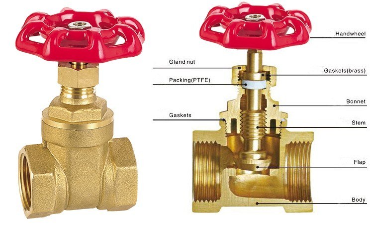 Manual Red Handwheel Forging Brass Gate Valve