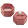 Personalized Custom Wedding Ring Box Hexagon Velvet Ring Box