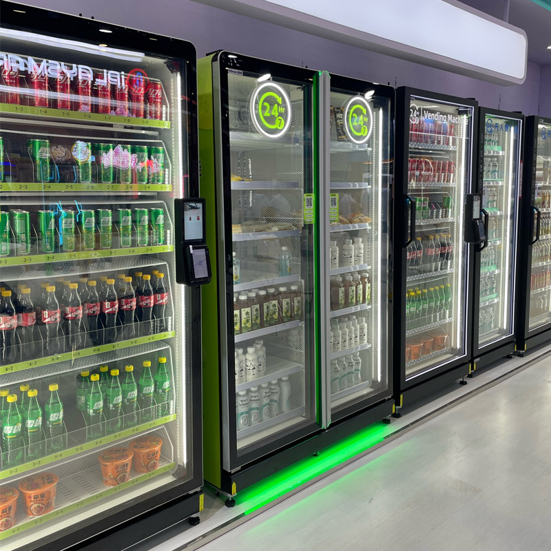 Refrigerador expendedor inteligente por gravedad y reconocimiento visual para bebidas y alimentos frescos SJD-601C-R2IPS-NW 