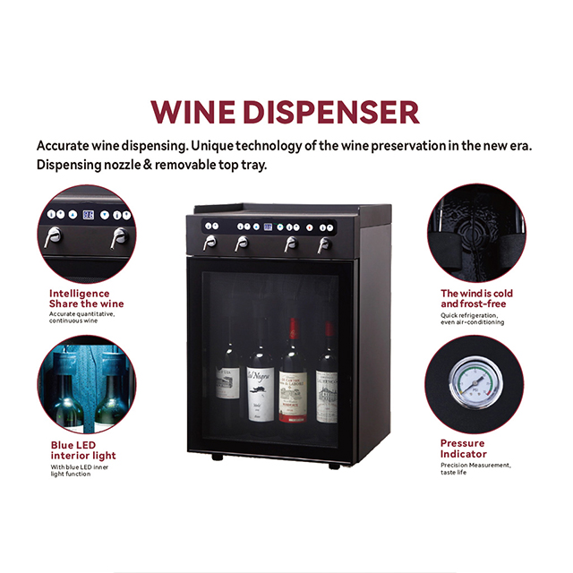 Dispensador de vino SC-8 | Sistema de conservación de vino de argón/nitrógeno para 8 botellas