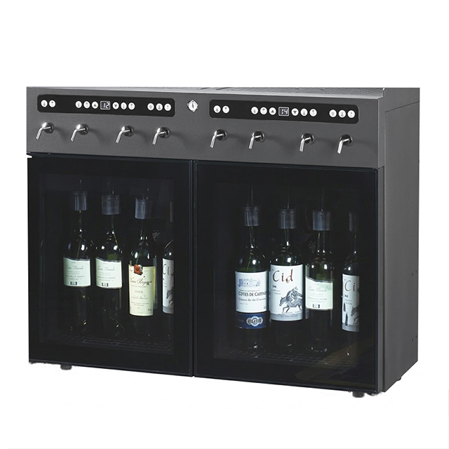 Dispensador de vino SC-8 | Sistema de conservación de vino de argón/nitrógeno para 8 botellas