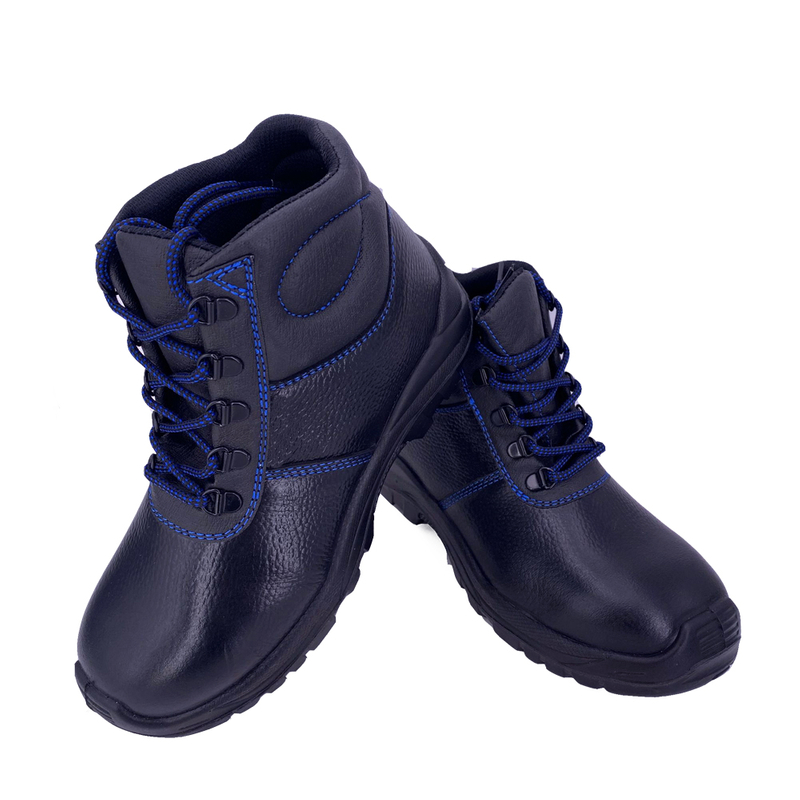 black artificial cow suede+black BK trilex pu outsole safety working shoes men mature high cut shoes steel toe and plate