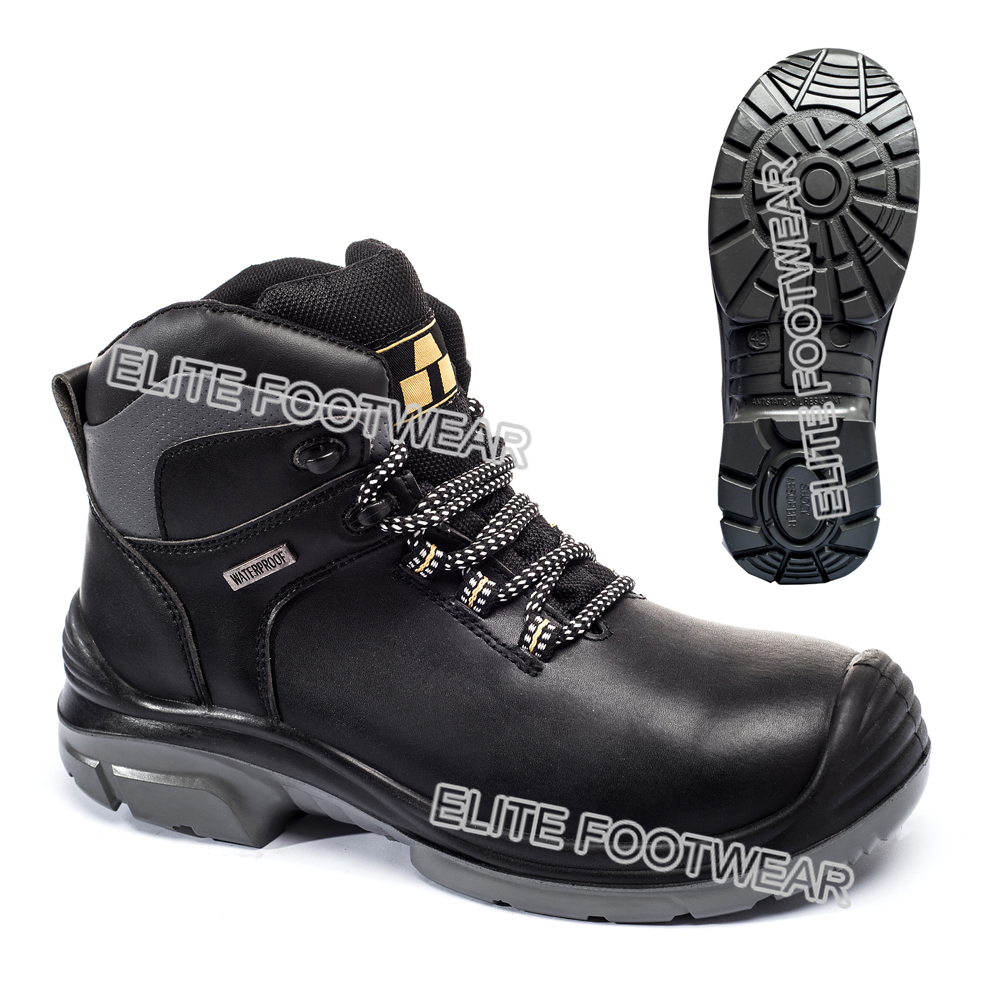 manufacturer waterproof construction security industrial high top steel toe leather men working safety shoes Botas de Seguridad