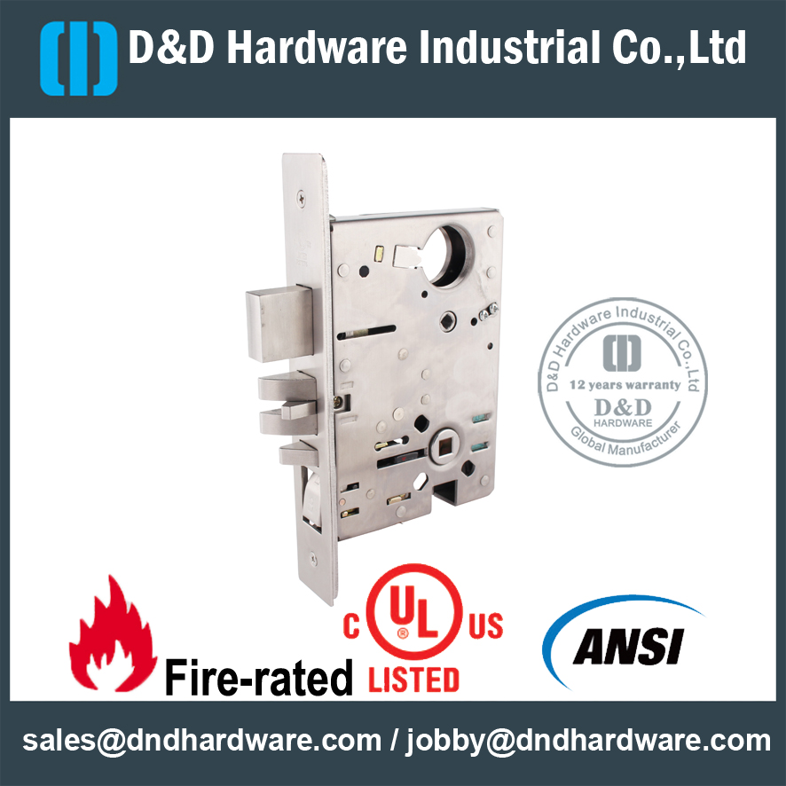 Mortise Lock กับ UL Listed-D & D ฮาร์ดแวร์