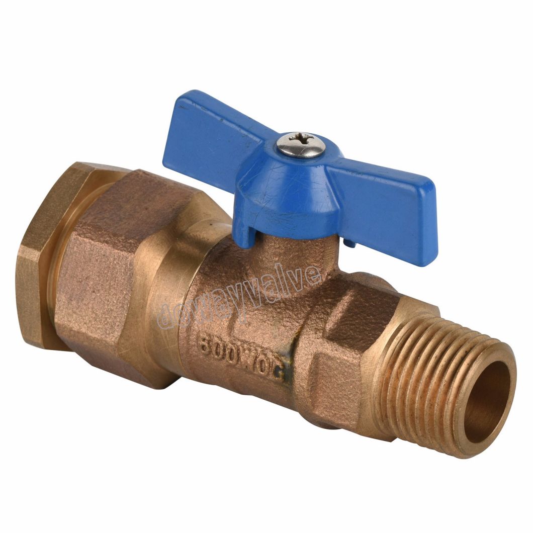 Vanne &agrave; bille en bronze 600wog avec extr&eacute;mit&eacute; en PE