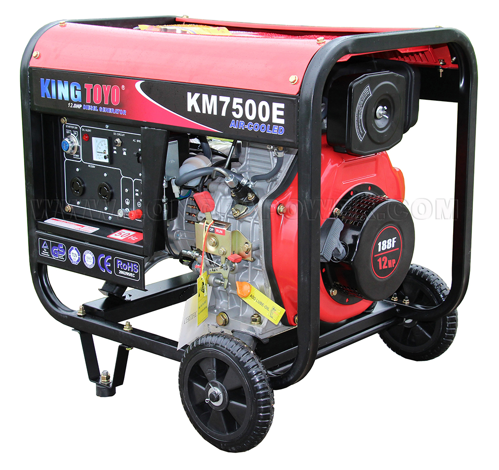 KING TOYO MAX 2kVA 3kVA 5kVA 6kVA 7kVA 7kw 7.5kw 7kVA 3000 Watt 3000W 7500W Open Type Used Diesel Generator with Handle and Wheel Price