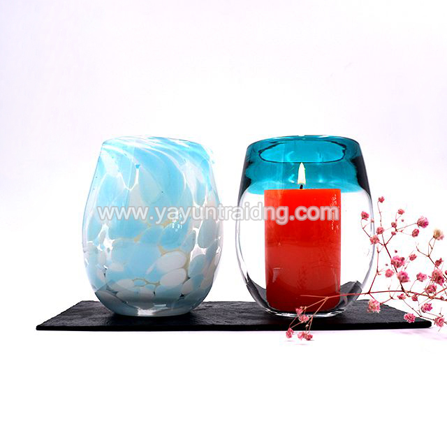 egg glass candle holder