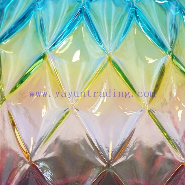 Vintage huge Glossy Ribbed Heavy Glass Lamp Shade