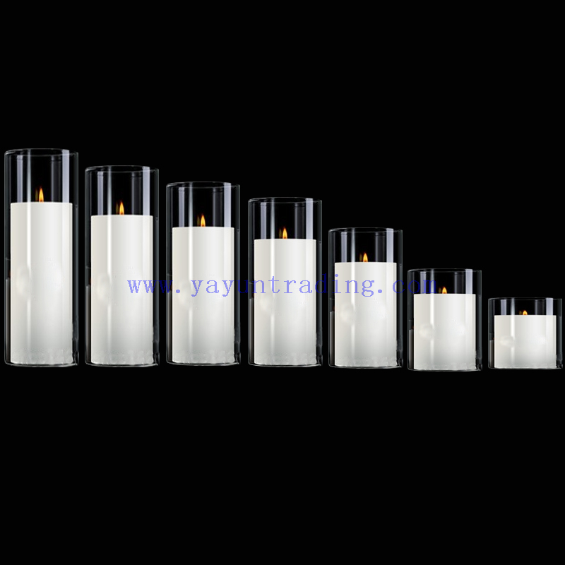high quality diameter 5cm set of 7 clear glass candle holder and container