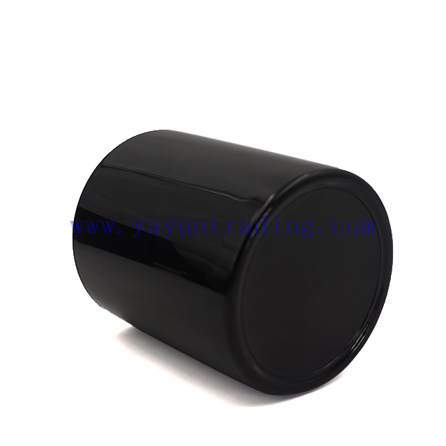 Wholesale Empty 300ml 10oz Shiny Black Glass Candle Jar