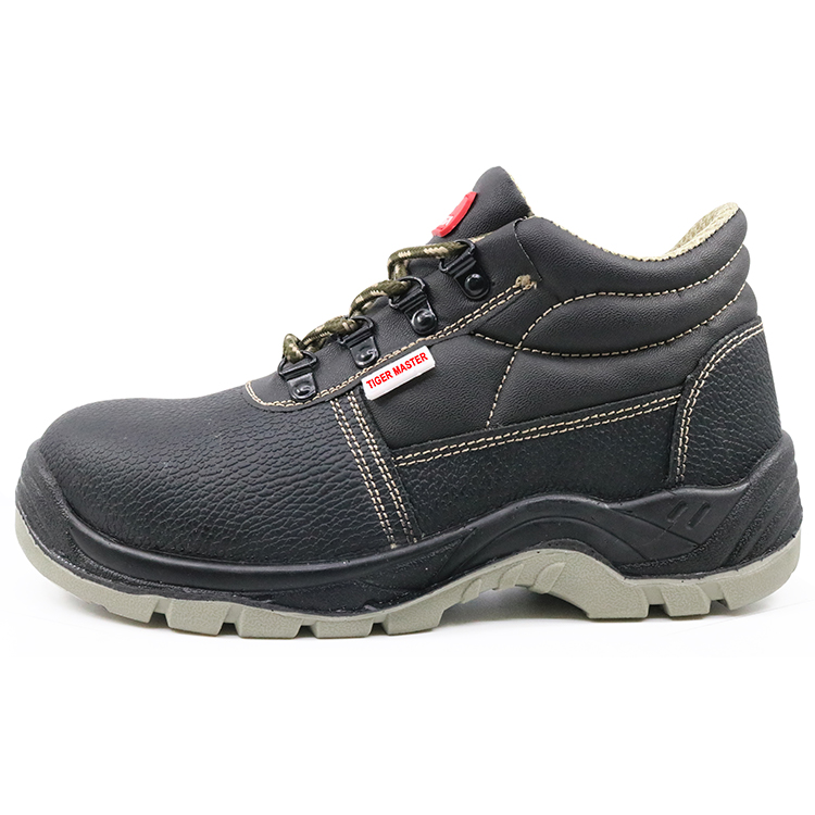 EU001 black leather CE steel toe cap europe safety shoes