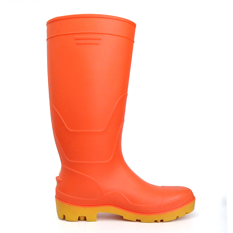 F35RY waterproof non slip steel toe cap pvc safety rainboot