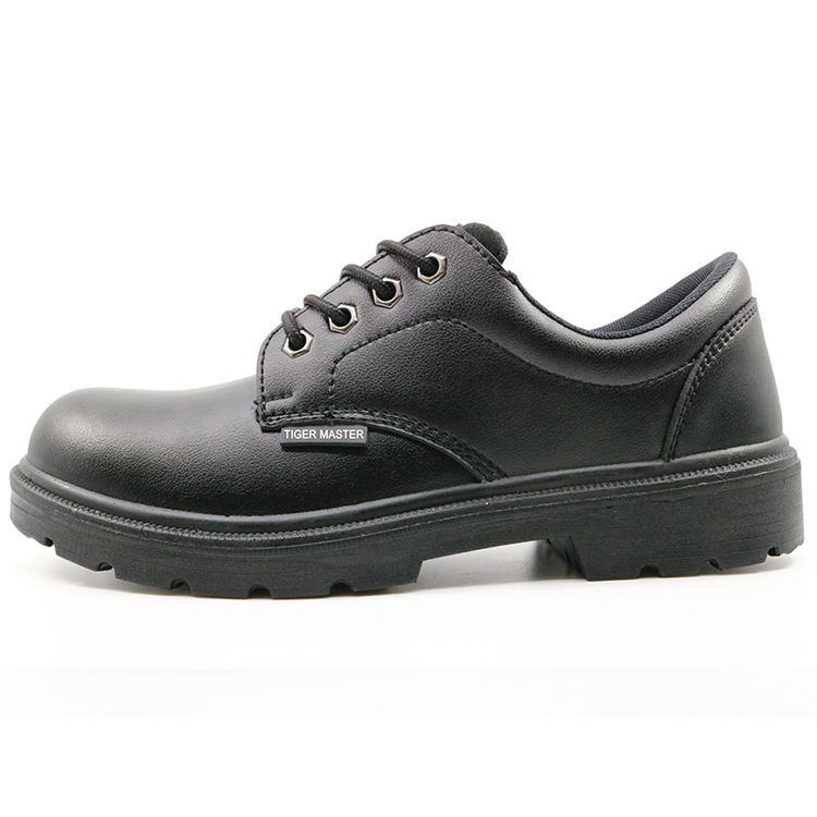 6005 Black microfiber leather steel toe executive safety shoes work
