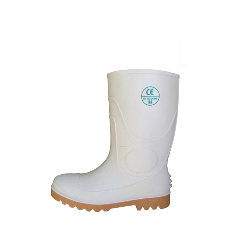 WNS CE approved steel toe cap food industry safety rain boots pvc