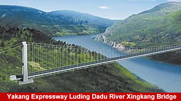 Autopista Yakang Puente Xingkang sobre el r&iacute;o Luding Dadu
