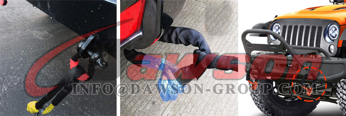 Aplicaci&oacute;n Cuerda de grillete suave sint&eacute;tica, Cuerda de recuperaci&oacute;n de grillete suave UHMWPE para navegaci&oacute;n SUV ATV Cami&oacute;n Jeep Recuperaci&oacute;n Escalada Remolque - Dawson Group Ltd. - Fabricante de China