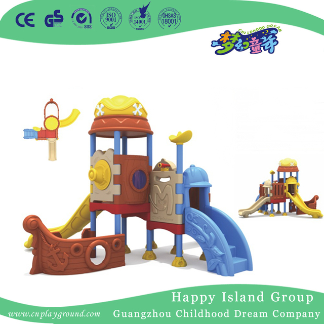 Kinder spielen Kunststoff kleine Rutsche Piratenschiff Spielplatz (ML-2006701)