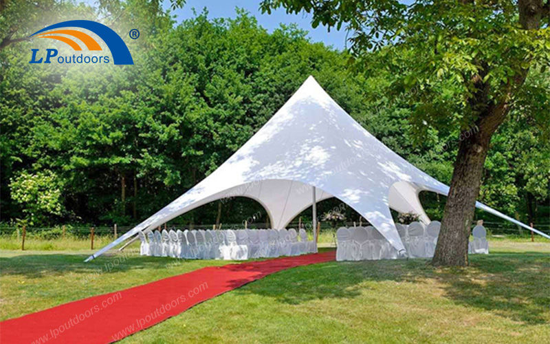 30 мест, белый водонепроницаемый навес из ПВХ, открытый банкетный тент со звездами, палатка для свадебной вечеринки, может создать романтическую атмосферу