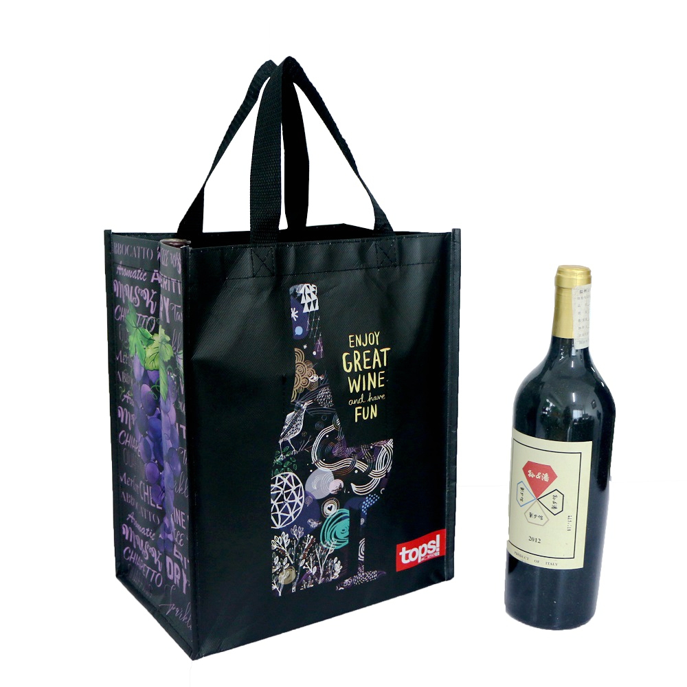 2022 High Quality Laminate PP Non Woven Wine Bottle Gift Bag