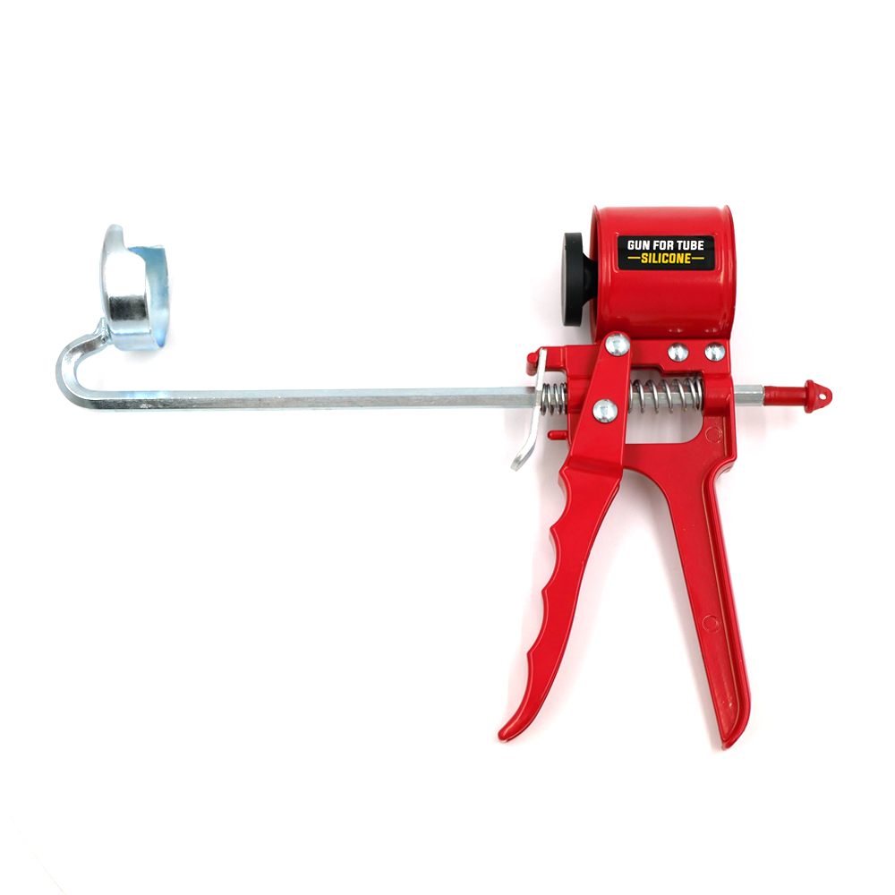 New and Innovative Design Lightweight Metal Frame Compact Red Iron Silicone Caulking Gun for Glue