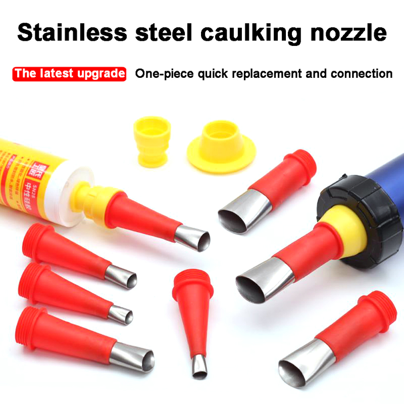 The Latest Upgrade One-piece Stainless Steel Reusable Sealant Caulking Nozzle for Glass Glue/ Structural Glue