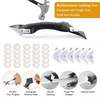3 in 1 Silicone Sealant Caulking Tool with Grout Scraper Scratch Awl 6 Exchange Silicone Pads 25 Finger Cots