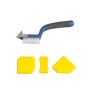 5in1 Grout Tool Set with Grout Brush 3 Yellow Grout Smoothers